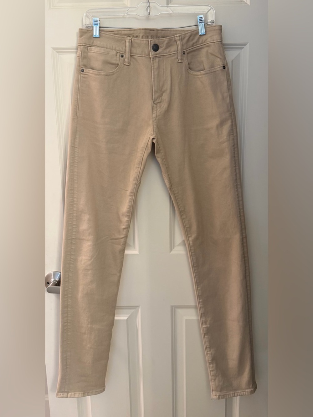 American Eagle Men’s Stretch 24/7 Athletic Skinny Jeans, Tan/Beige, 30x34